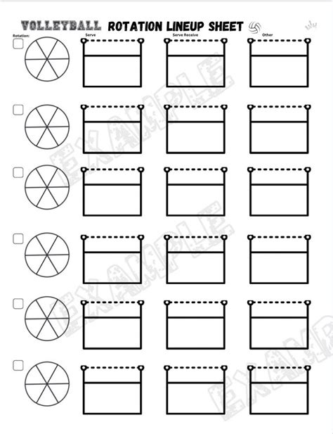Volleyball Rotation Lineup Sheet for Volleyball Coach 8.5x11 | Digital ...