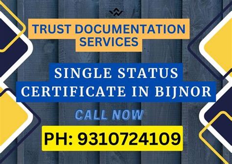 Single Status Bachelorhood Certificate Service Bijnor - NRI ...