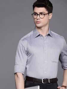 LOUIS PHILIPPE Men Self Design Formal Grey Shirt - Buy LOUIS PHILIPPE ...