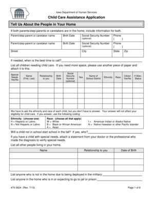 470-3624 Child Care Assistance Application - Iowa Department Of ...