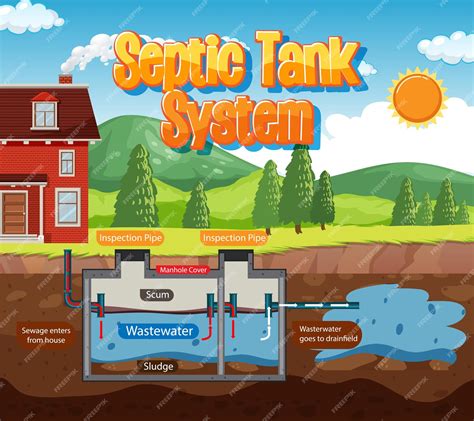 Free Vector | Septic tank system diagram