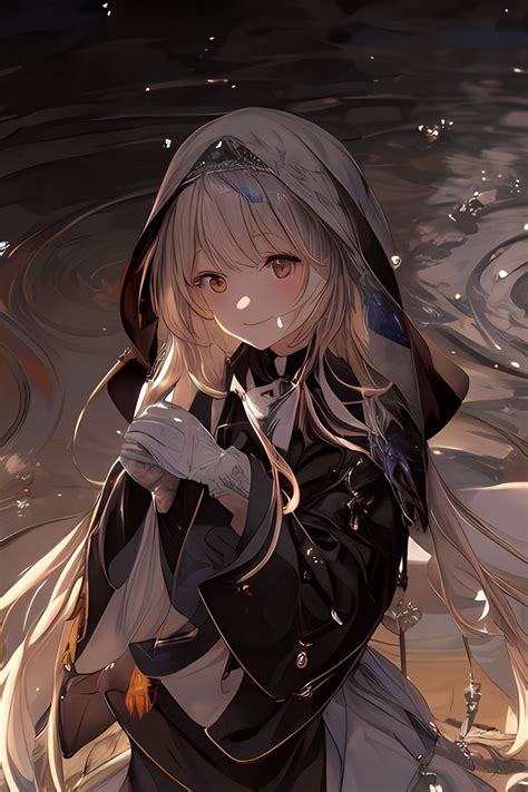 Download wallpaper 800x1200 girl, smile, cape, water, anime iphone 4s/4 ...