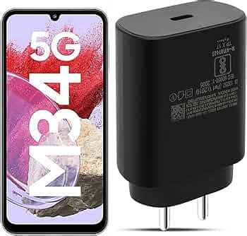 25W USB-C Super Fast Charger Adapter Compatible for Samsung Galaxy M34 ...