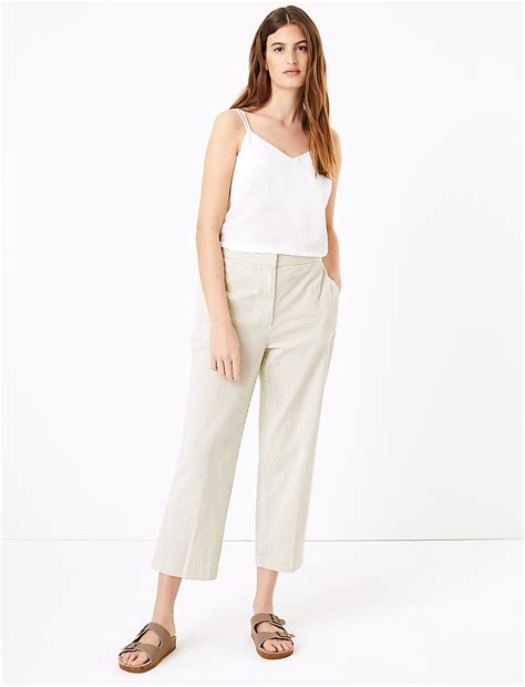 Buy Evie Straight Leg Pure Cotton Trouser at Marks & Spencer