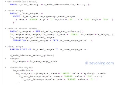 SALV IDA - Selection condition