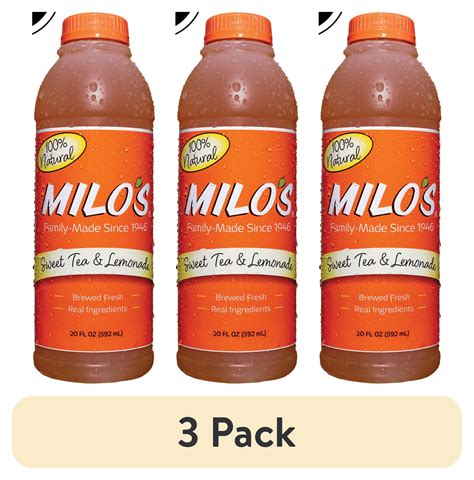 (3 pack) Milo?s Sweet Iced Tea and Lemonade, 100% Natural, 20 fl oz ...