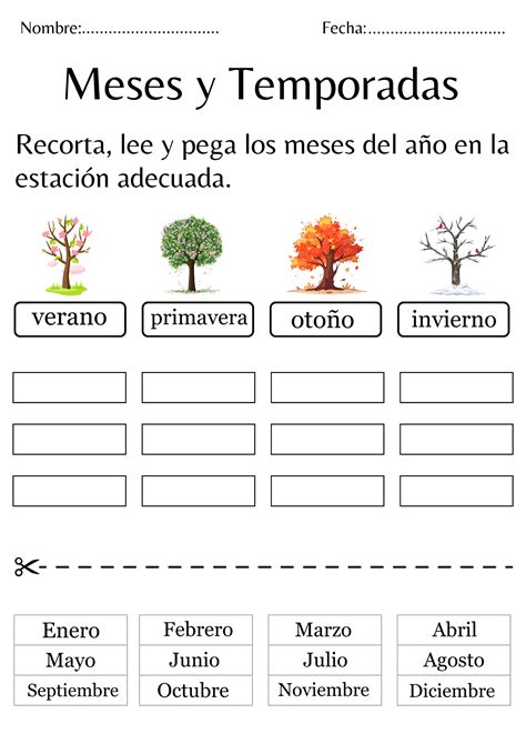 Meses y temporadas imprimibles - months and seasons in spanish ...