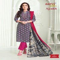 AARVI FASHION AJRAKH VOL 3 AMAZING COTTON FULLY STITCH 3PCS DRESS FOR ...