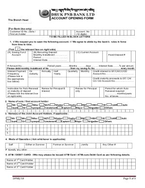 Fillable Online Fillable Online drukpnbbank Loan A/c No DRUK PNB BANK ...