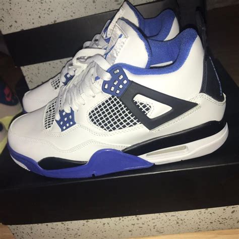 Blue and White Jordan 4’s New and Unworn... - Depop