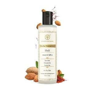 Khadi Natural Herbal Almond and Saffron Moisturizer 210ml - Nourishing ...