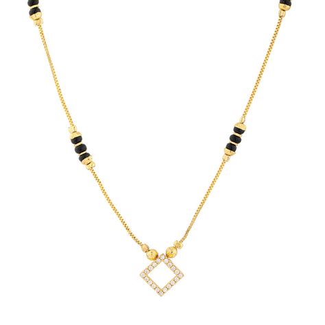 Gold Essentials Gloria American Diamond Mangalsutra – VOYLLA