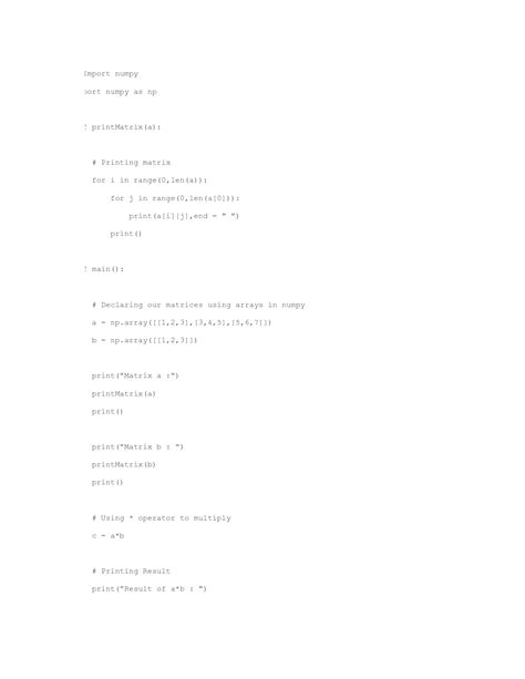 Image result for Matrix Multiplication Python-Numpy
