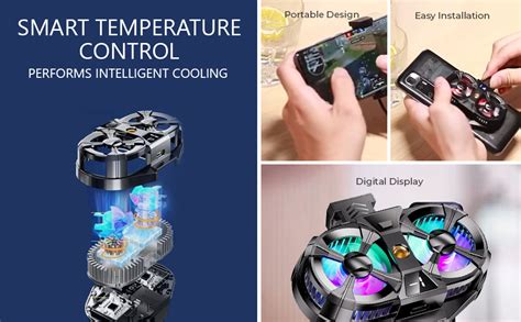 Verilux Phone Cooler Gaming Fan With Digital Display & Adjustable Clip ...