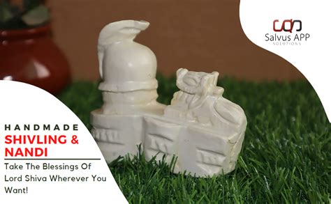 Buy Salvus App Solutions Unique Marble Dust Handmade Shivling & Nandi ...