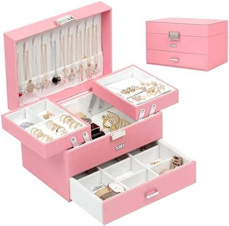 SIBY Jewelry Box Organizer for Women Girls | PU Leather Display ...