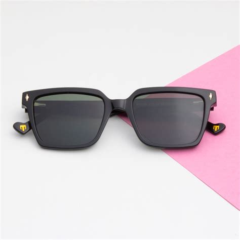 SUN-ROCCO2 UNISEX SQUARE ACETATE SUNGLASSES WITH POLARIZED LENS BY TED ...