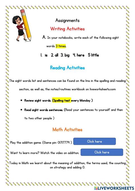 Image result for Assignment Worksheet Photo