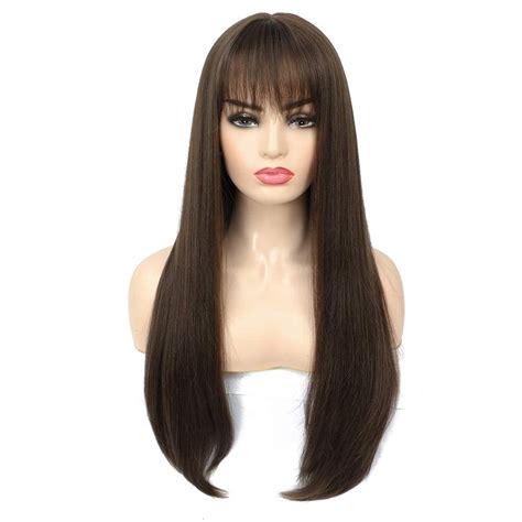 Akashkrishna Long Hair wig Straight Hair Wigs For Women Brown Wig With ...