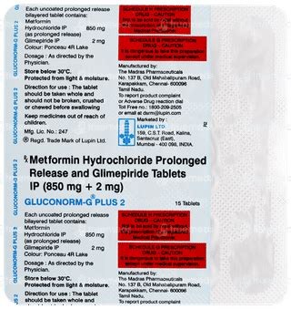 Gluconorm G Plus 2 Tablet 15: Uses, Side Effects, Price & Substitutes