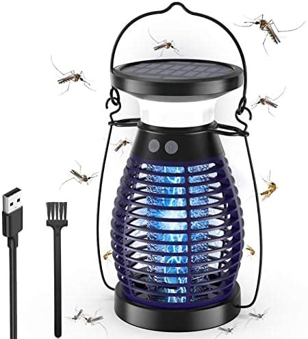 Solar Bug Zapper, 3-in-1 Mosquito Zapper for Indoor Outdoor, 4200V High ...