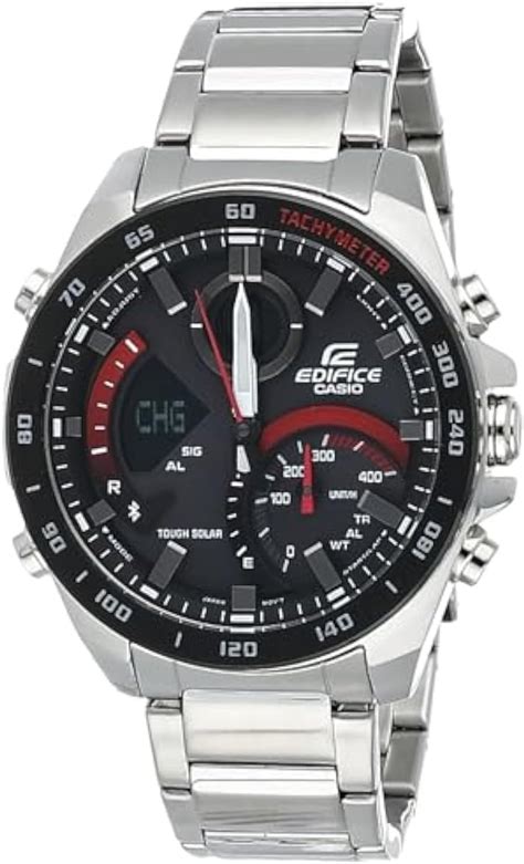 Casio Edifice ECB-900DB-1ADR Black & Red Analog-Digital Dial Silver ...