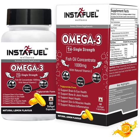 Instafuel Wellness Omega-3 Fish Oil Softgel Capsule | 1X Single ...