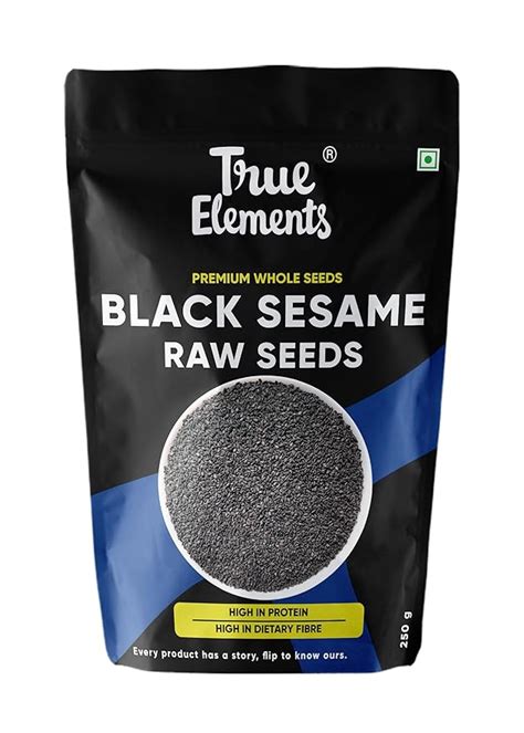 True Elements Black Sesame Seeds 250g - Til for Eating | Natural Black ...
