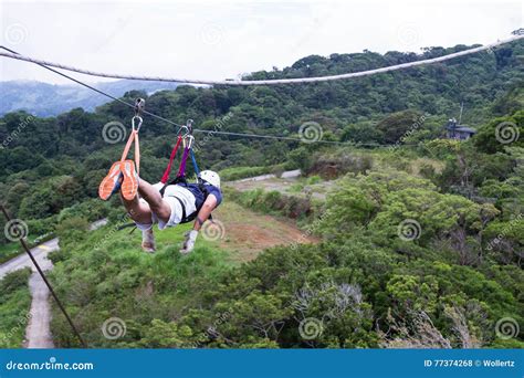 Zip Line Canopy Tours in Costa Rica Editorial Stock Photo - Image of cloud, slide: 77374268