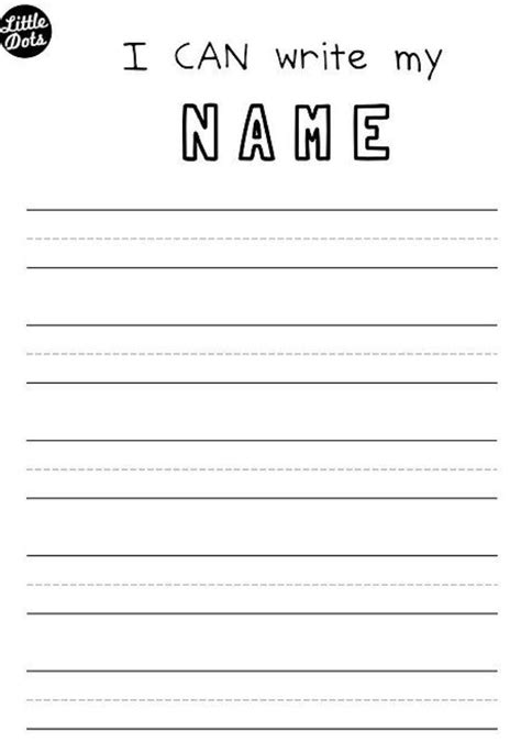 I Can Write My Name Worksheet Free Printable - Printable Sight Words List