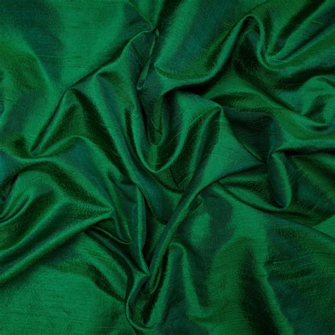 Buy Green Color Blended Dupion Silk Fabric 64404/4 | FFAB