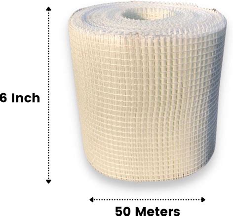 Buildingshop Fiber Glass Mesh Sheet Tape 145 Gsm (6 Inch/150 mmX 50 ...
