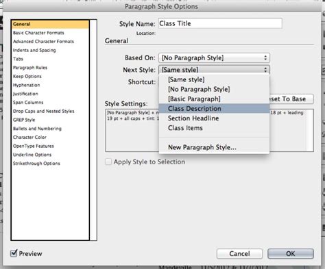 Image result for Style Sheets InDesign