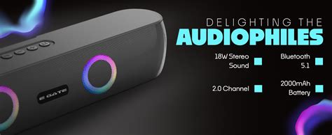 18W Portable Bluetooth Soundbar | RGB Lights, 15H Battery, Deep Bass ...