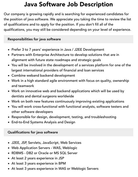 Image result for Java Job Roles List