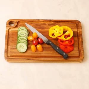 UTOPIA CHOICE Teakogram Reversible Chopping Cutting Board with Juice ...