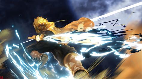 Download Demon Slayer 4k Zenitsu Lightning Wallpaper | Wallpapers.com