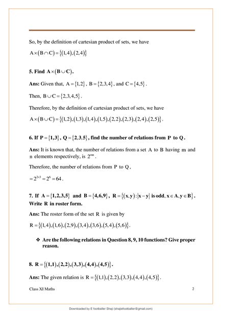 Image result for Relations and Functions Important Questions Class 11