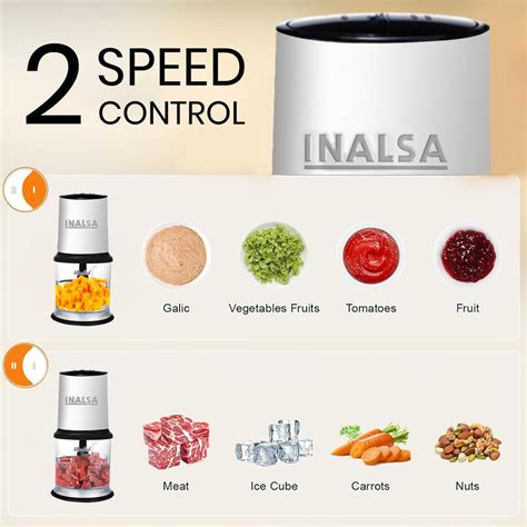 INALSA Bullet Inox 450W Electric Chopper | Pure Copper Motor, Twin ...