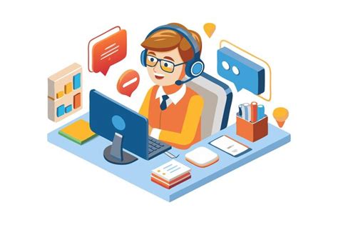 Customer service agent working at a desk business communication ...