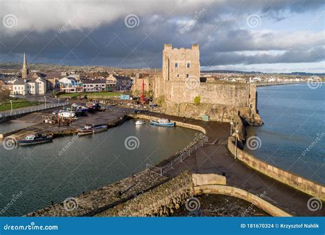 Carrickfergus, Northern Ireland. Castle, Harbor and Town Stock Photo ...