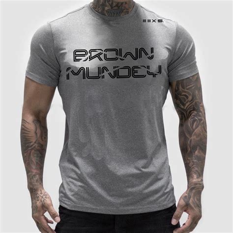 Active BROWN MUNDEY Series Grey short sleeve tshirt – MUSCLE MANIAXS