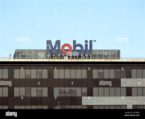 Cairo, Egypt, May 4 2023: Mobil Egypt, a petroleum brand owned and operated by American oil and ...
