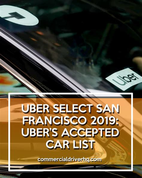 Uber SELECT San Francisco 2019: Uber's Accepted Car List