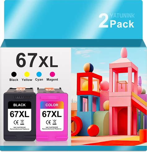 Amazon.com: XL 67 Ink Cartridges Black/Color Combo Pack Compatible for ...