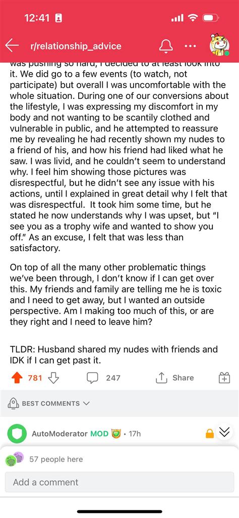 Husband shared wife’s nudes w his friend : r/redditonwiki