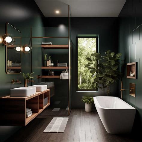 Dark Green Aesthetic Bathroom