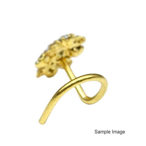 Ethnic 22g gold plated corkscrew nose stud – Karizma Jewels