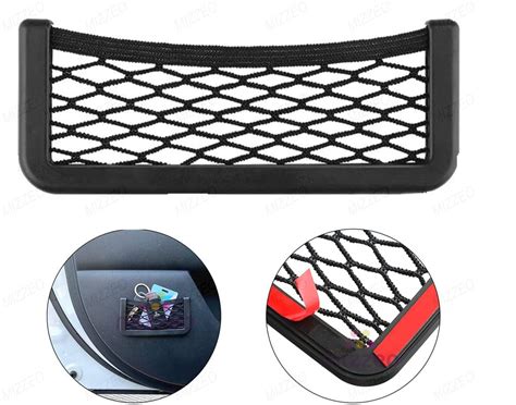 MIZZEO Car Storage Net Back Stick on Car Net Pocket Mesh Car Organizer ...