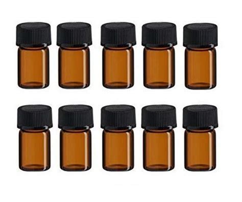 WOIWO 10 Pcs Mini Amber Glass Essential Oils Sample Bottles,With ...